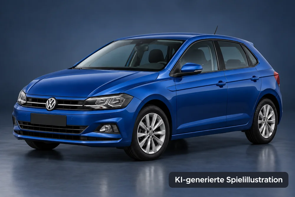 KI-generierte Spielillustration eines VW Polo
